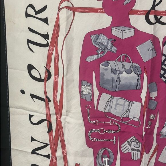 Hermès Monsieur & Madame Silk Scarf Large - Picture 2 of 12